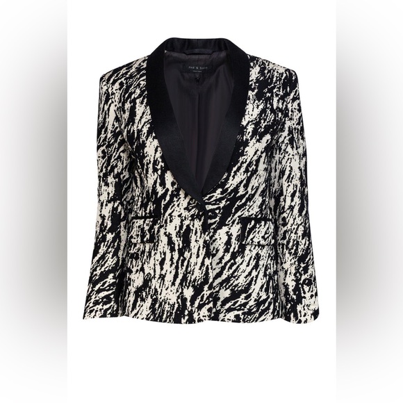 rag & bone Jackets & Blazers - Rag & Bone black and white abstract print blazer size 6 pristine condition